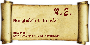 Menyhárt Ernő névjegykártya