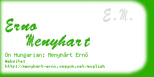 erno menyhart business card